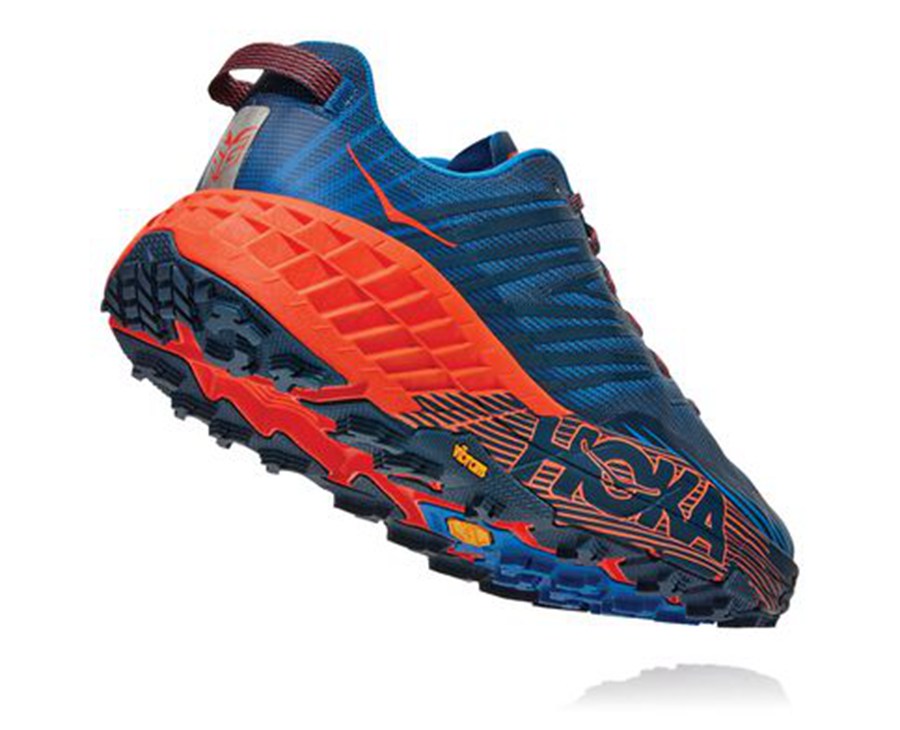 Hoka One One Speedgoat 4 Trailskor Herr - Blå/Röda - AELCG-4063